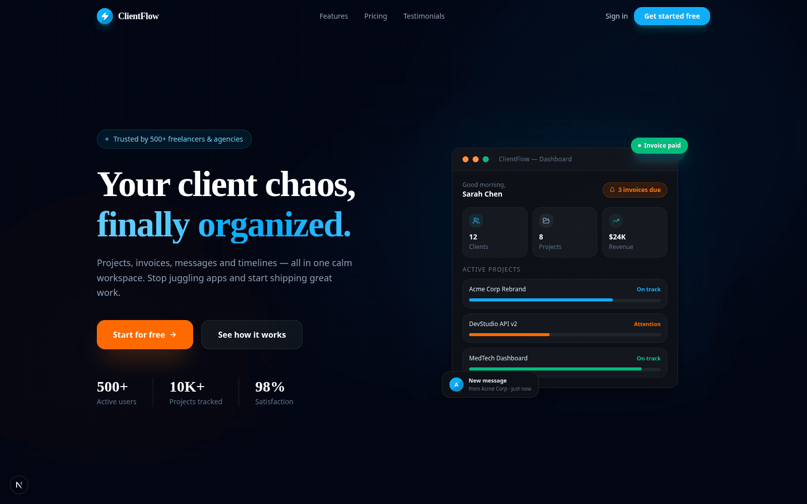 ClientFlow screenshot